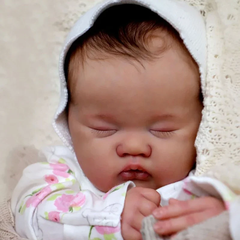 20inch Reborn Doll Kit ASHIA Cute Sleeping Baby Realistic Soft Touch Face Unfinished Bebe Reborn Kit Birthday Christmas Gift