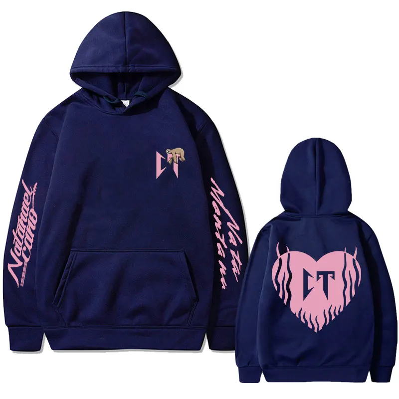 Singer Natanael Cano Tumbado Pink CT Sloth Double Sided Graphic Hoodie Men Womne Hip Hop Punk Sweatshirt Male Oversized Hoodies