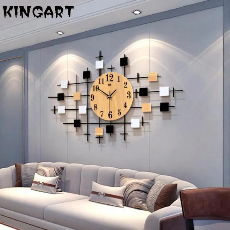 

Wooden Wall Clock Modern Design Wall Clock Nordic Vintage Big Living Room Wall Clock Quartz Mordern Home Decor Wall Clock K217