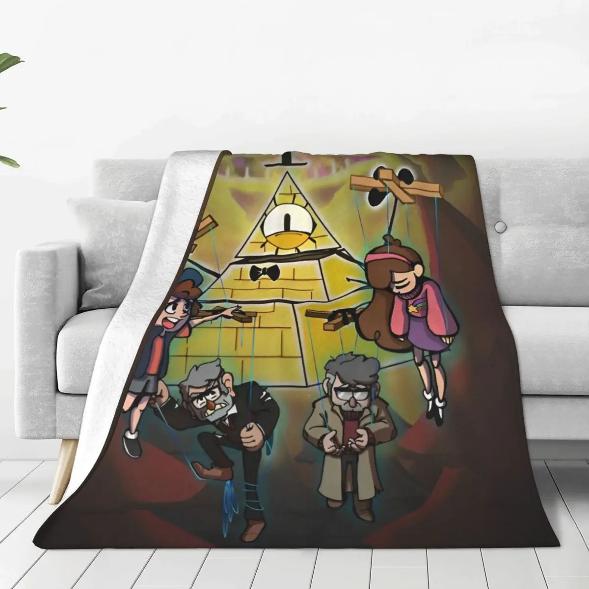 Gravity Falls Blanket Quality Warm Soft Bill Cipher Throw Blanket Winter Travel Office Couch Bed Print Bedspread