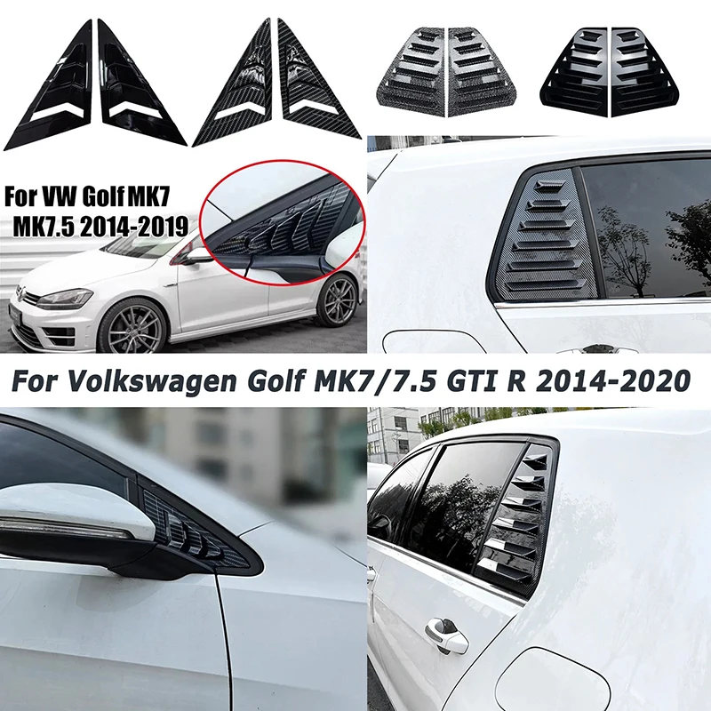 Car Front Rear Window Louvers For Volkswagen VW Golf MK7 7.5 GTI R 2014-2020 Side Shutter Blind Shades Cover Car Accessories