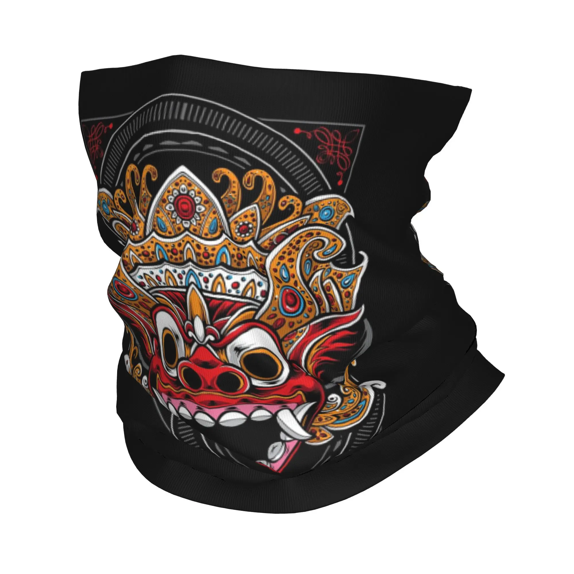 Bali Balinese Hindu Barong Mask Animism Bandana Neck Cover Printed Wrap Mask Scarf Warm Face Mask Riding Unisex Adult