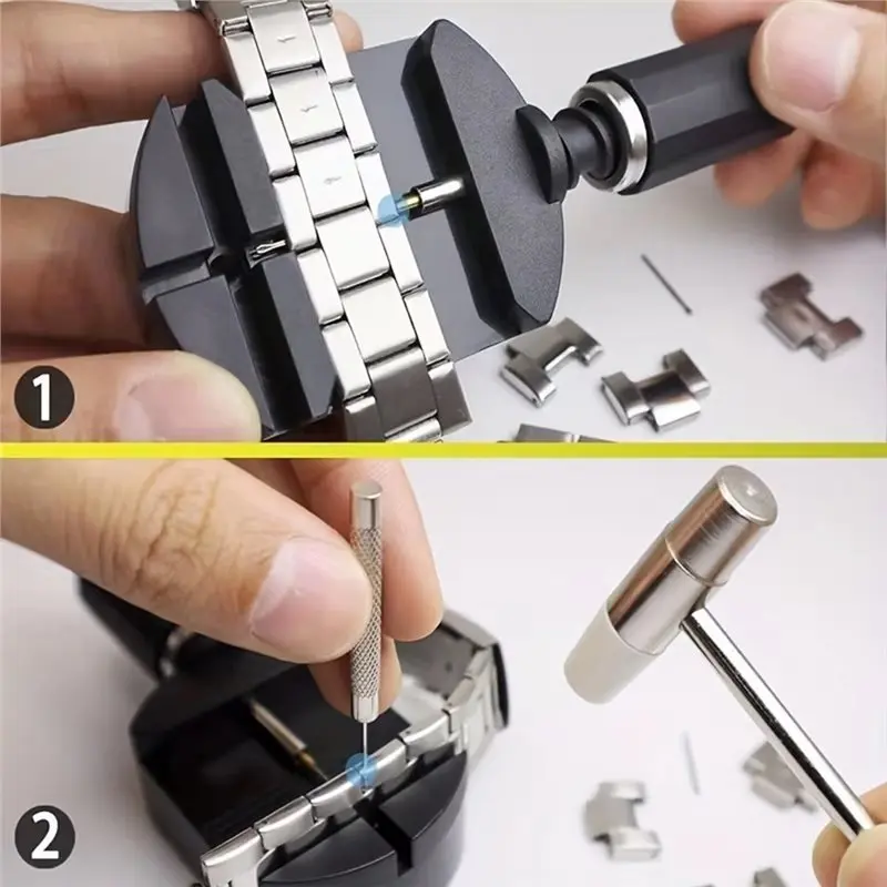 A95D-Watch Pins Replacement Tool Watch Chain Removal Tool Including Lug Presses, Hammers, Spring Bars, Chain Saws, And Strap Lin
