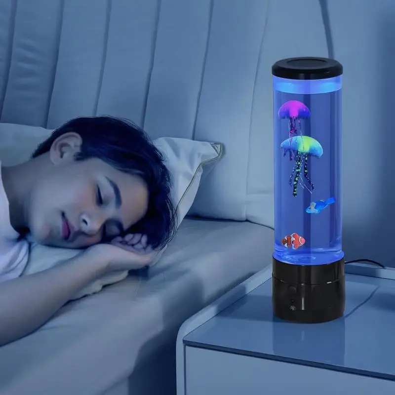 Sensory Bubble Tube Lamp, 16 Color Changing Light Effects, Water Fish Lamp with Built-in Bluetooth Speaker & White Noise, Fak view 4