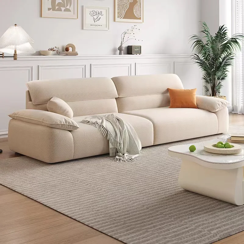 Modern minimalist style combined multi-seat large sofa set high backrest soft warm seat cushion fabric suitable for apartment