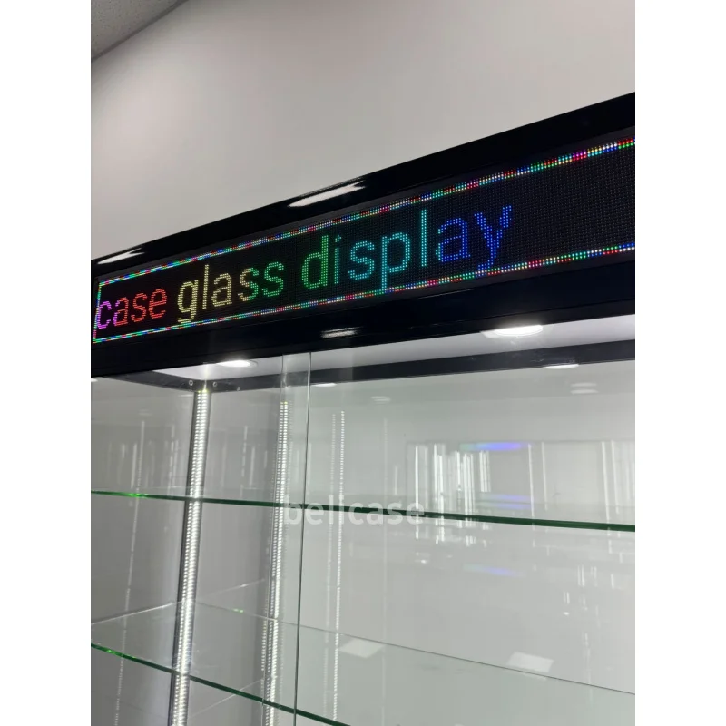 (Customized) store display cabinet with digital screen smoke shop accessories glass show display cases