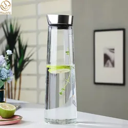Glass Carafe, Mimosa Bar Supplies,Glass Water Pitcher with Lid, Drink Dispensers for Parties, Tea, Wine, and Juice 1000/1500ML