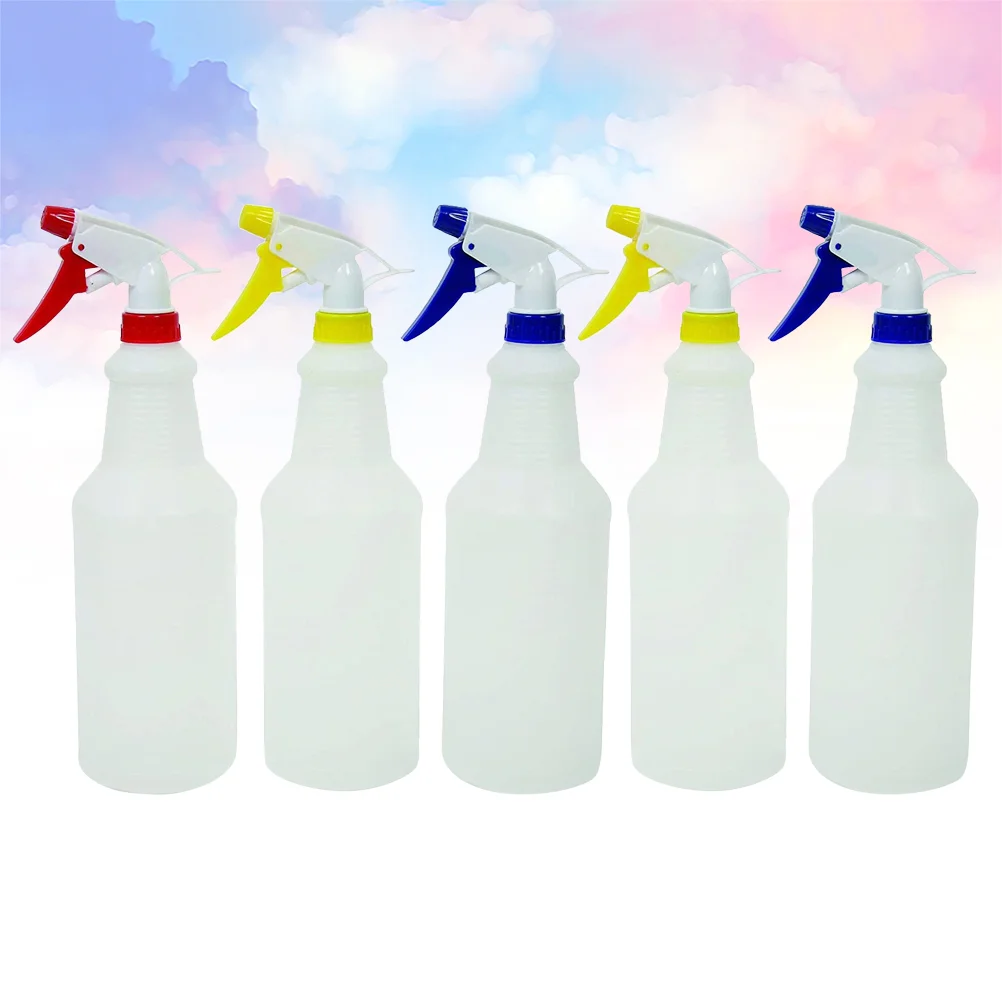 Bottiglie spray portatili da 5 pezzi Contenitore detergente vuoto multiuso per interni ed esterni Acqua a colori casuali da 750 ml