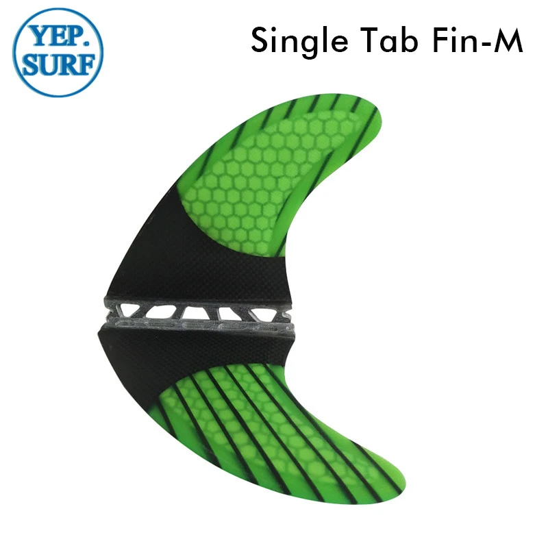 New Surfboard Fins 3 pcs/set for UPSURF Single Tabs M Fin Green Color Fiberglass Honeycomb Surf Fins Paddleboard