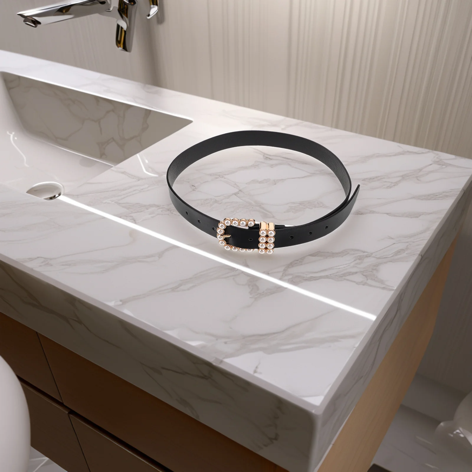 Hebilla para mujer, cinturón ajustable Vintage, cuentas de perlas de imitación, cinturones de moda para mujer, vestido, pantalones vaqueros, cinturón de boda