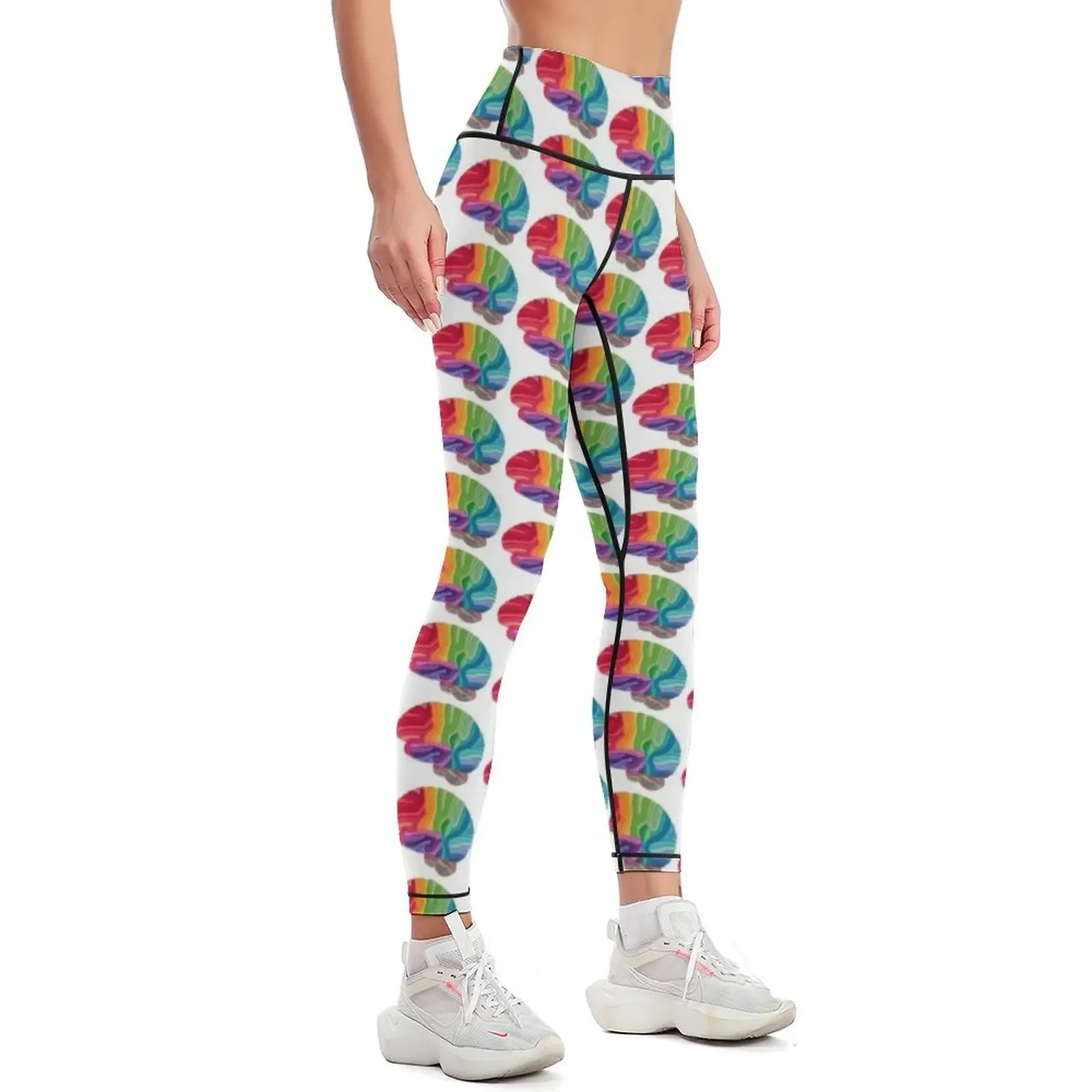 Embroidered Look - Rainbow Brain Leggings gym sportswear woman Pants sport Sportswear woman gym Womens Leggings