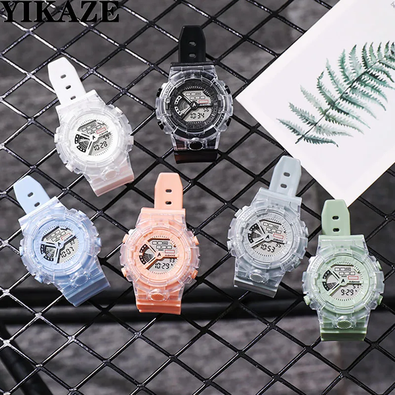 YIKAZE Women Watch Fashion Sports LED Digital Watch for Women Girls Boy Military Silicone Wristwatch Waterproof Electronic Clock