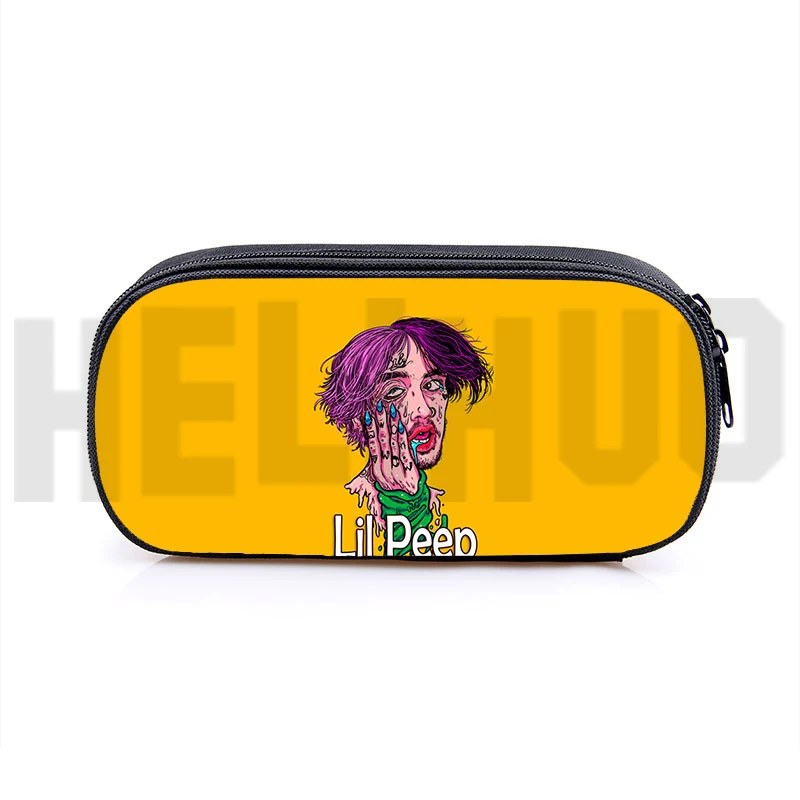 High Quality Canvas Lil Peep 3D Pencil Case Girls Anime Harajuku Rapper Lil Peep School Pen Case Daily Travel Makeup Bags Zipper