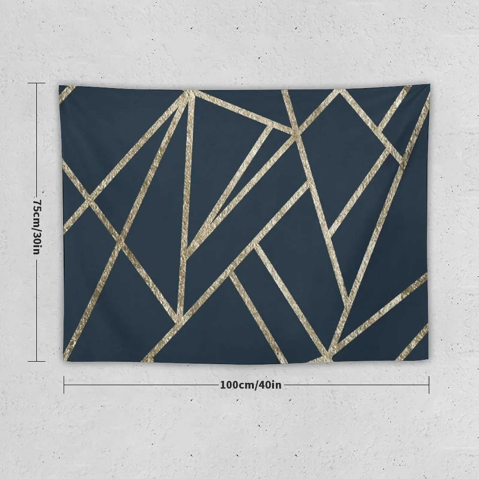 Classic Dark Blue Gold Geo #1 #geometric #decor #art Tapestry Decoration Home Carpet On The Wall Tapestry