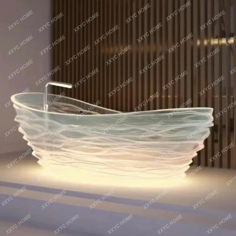 

Новая прозрачная хрустальная смоляная ванна с водной рябью, цветная ванна для отеля, виллы, независимая интегрированная ванна