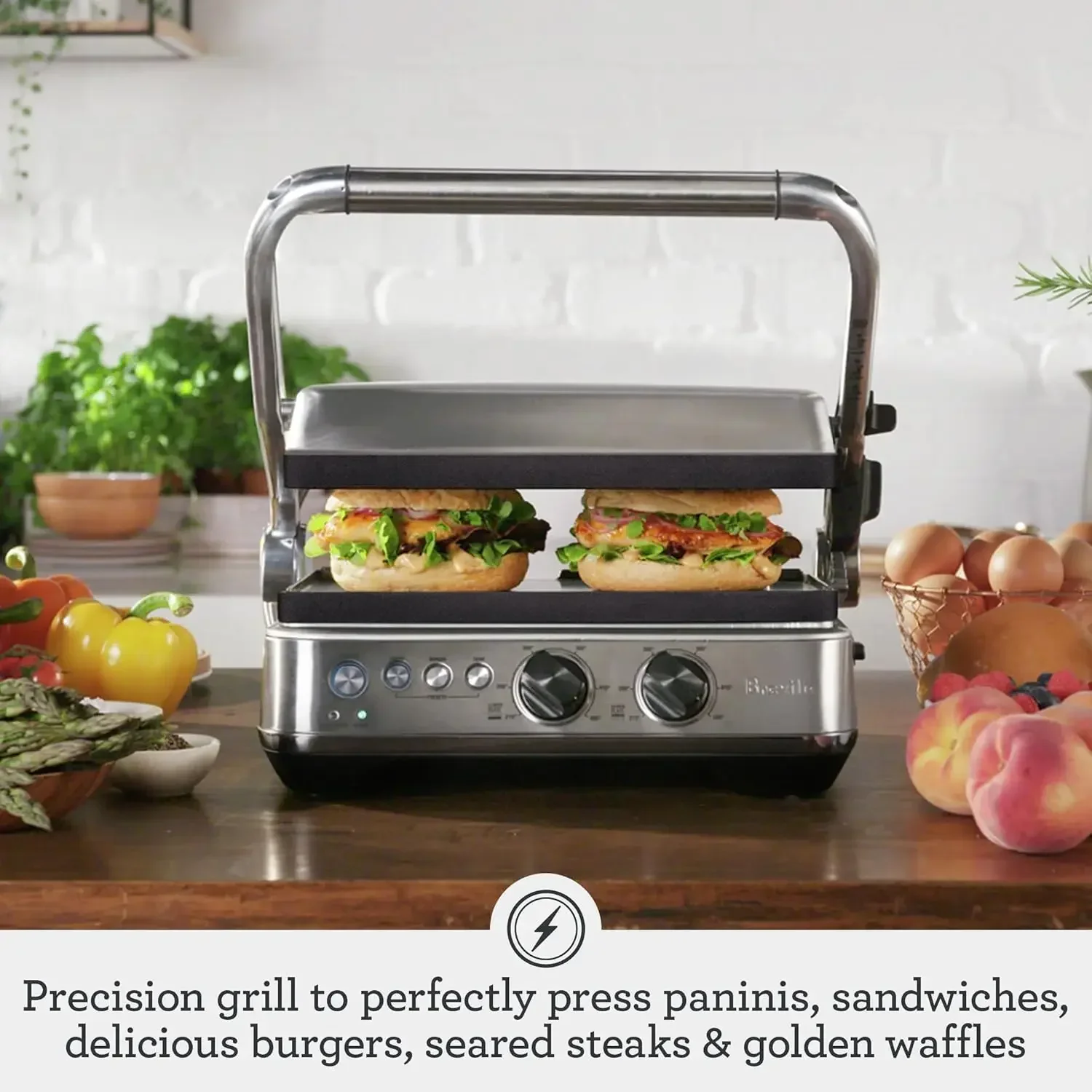 Breville Sear & Press Grill BGR700BSS, Brushed Stainless Steel