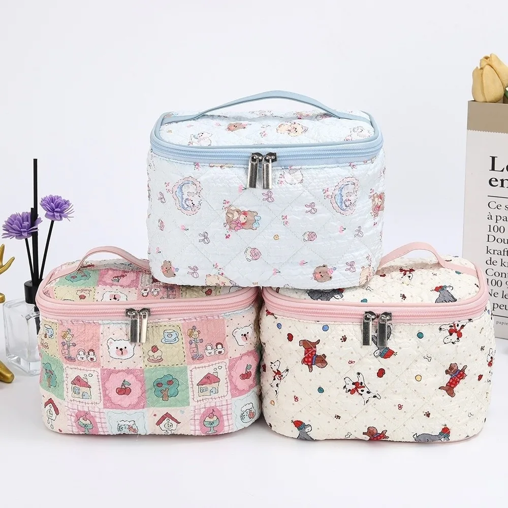Grande trousse à maquillage à motif de dessin animé, style coréen, sac de rangement pour cosmétiques, sac de voyage