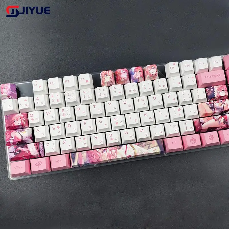 Diseño de personaje de Anime personalizado, 12 teclas, Dye-subbed, Space Bar 6.25u, Cherry Profile Keycaps para teclado mecánico Diy