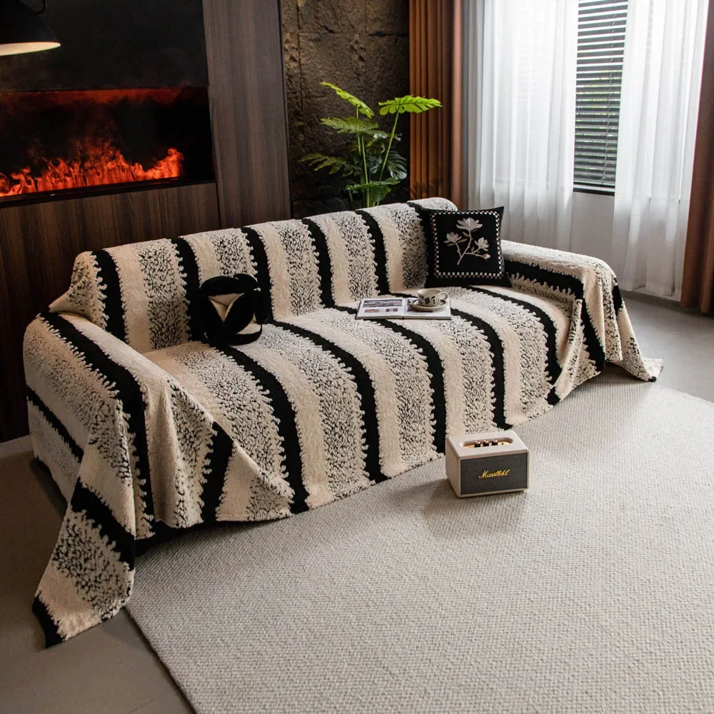 Thicken Warm Tuffed Fleece Sofa Towel, for Living Room Bedding Room Large Relax Leisure Blanket Couch Cover Decor