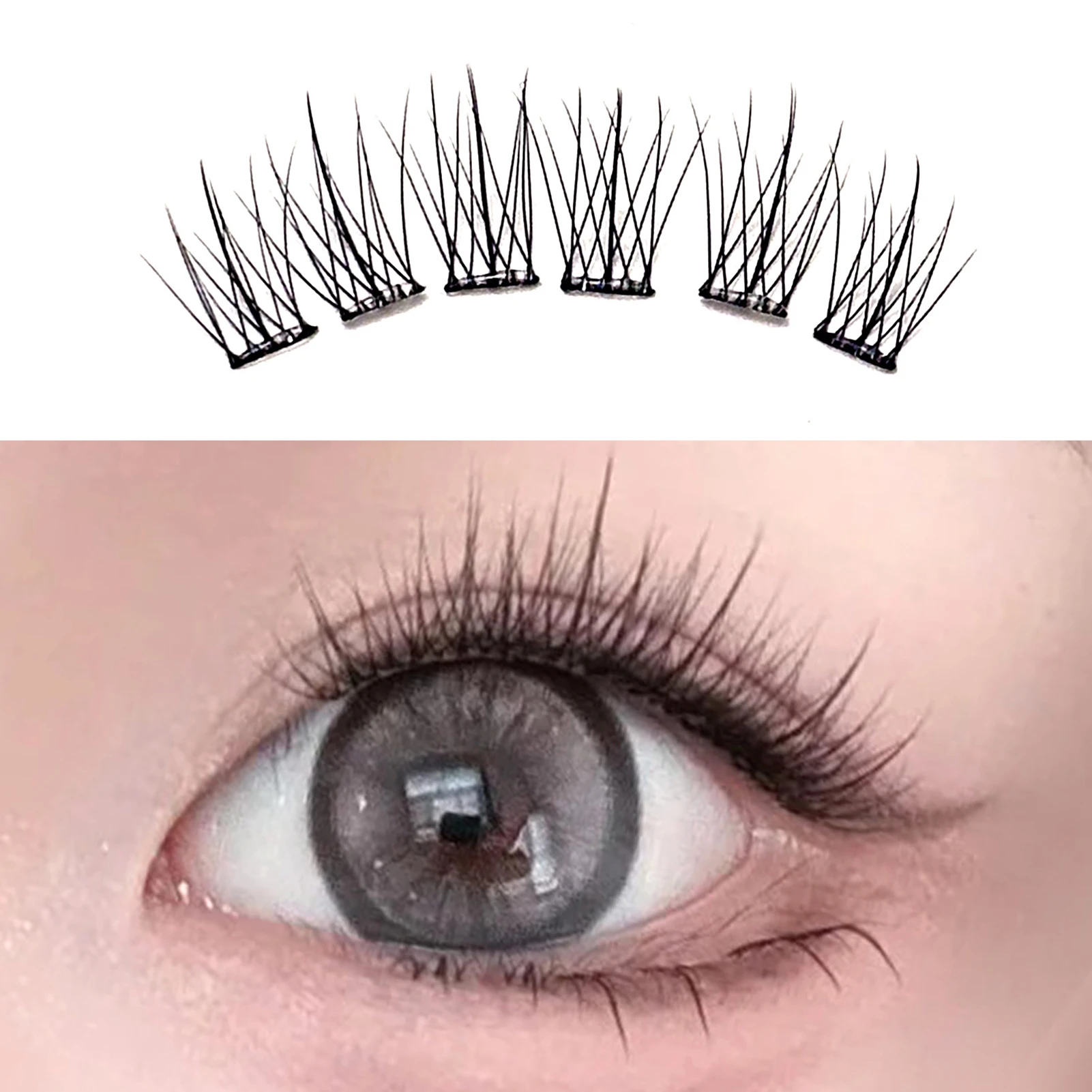 Pestañas postizas sin pegamento, extensores de pestañas DIY, aspecto corto Natural, sin pegamento, pestañas diarias para mujer, accesorios de maquillaje