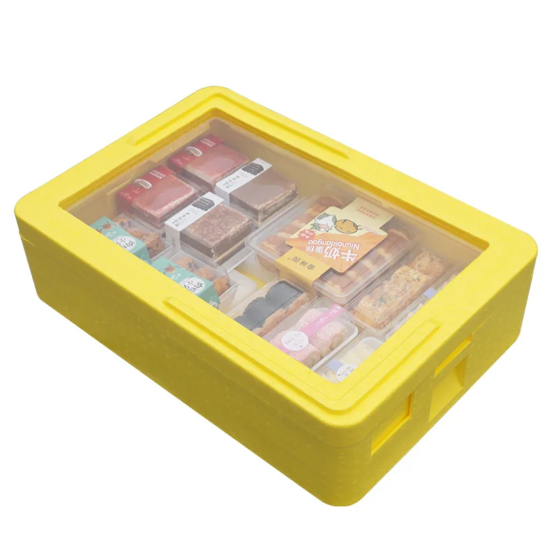 

Transparent cover stall special box epp incubator, commercial dessert cake refrigeration layered stacking