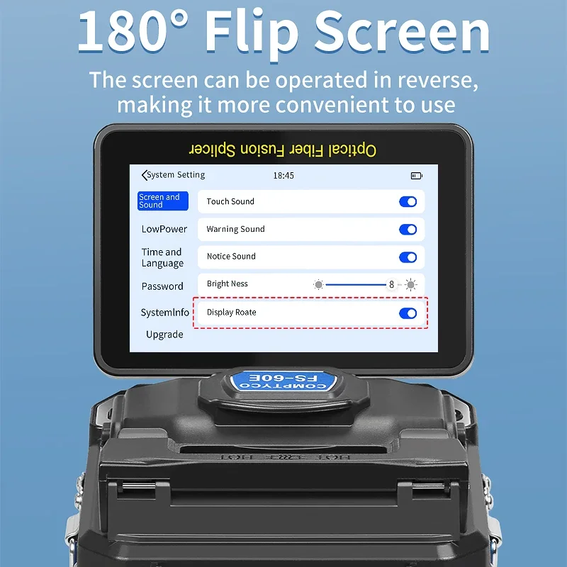 COMPTYCO Neu verbesserte FS-60E Fiber Fusion Splicer Maschine 6 Motoren mit Touchscreen OPM VFL 10 Sprachen Schnellschweißgerät