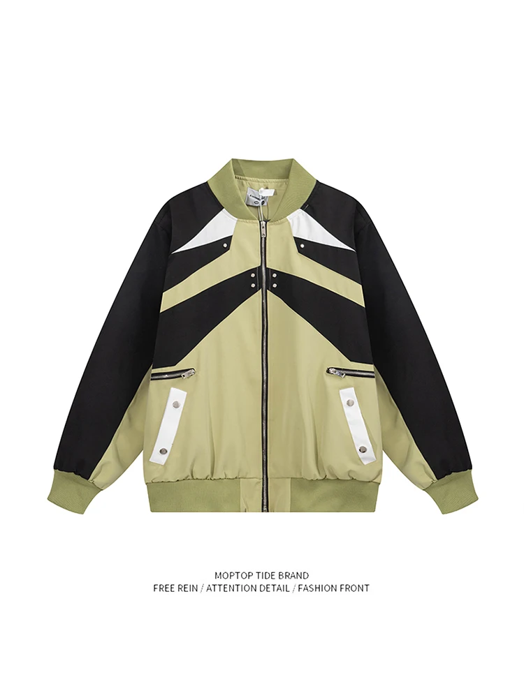 

Куртка-пилот Mr. WH Original Design Color Block: Винтажный американский стиль для мужчин и женщин, молодежная культура, весна-осень