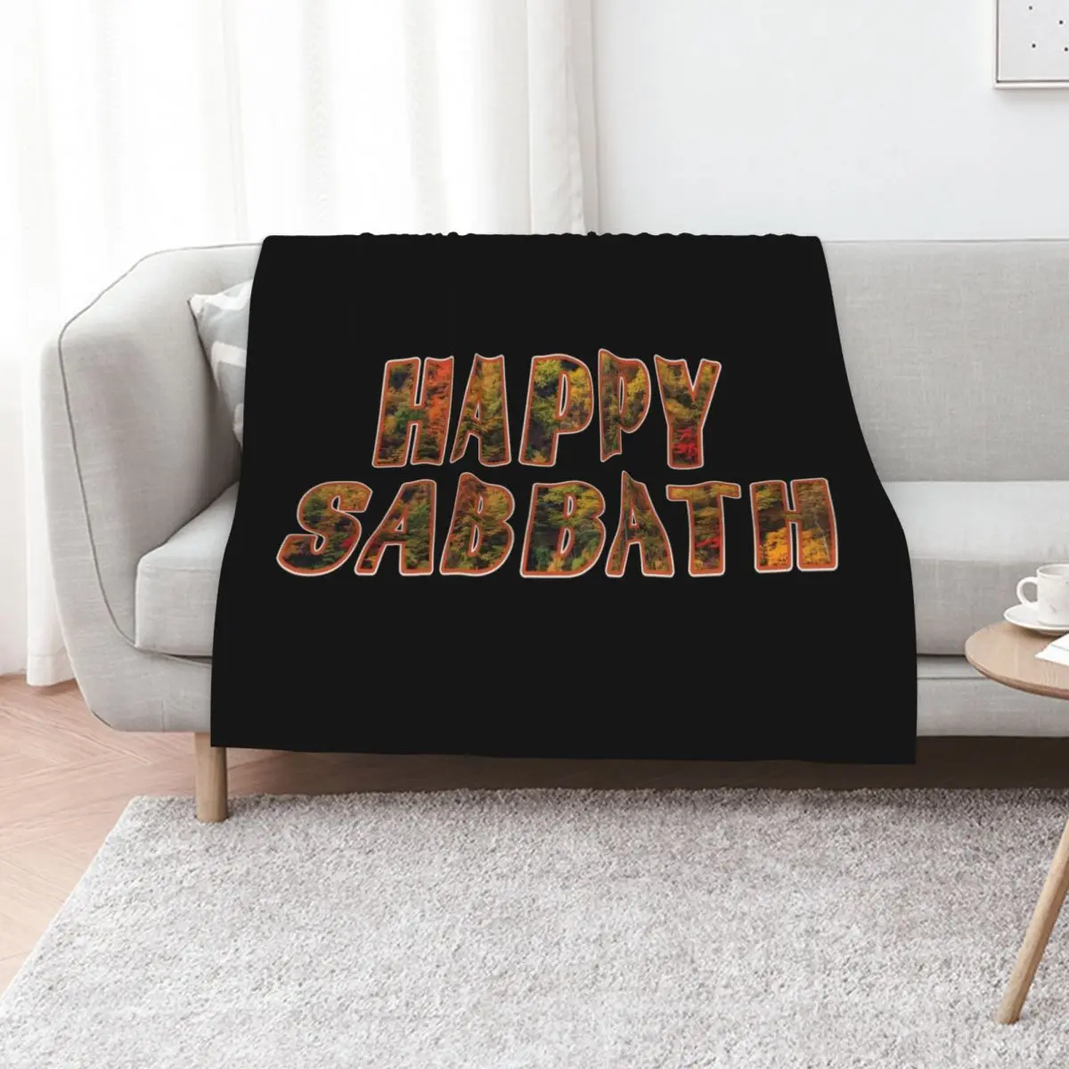 

Happy Sabbath Autumn Text Art - Black - Adventist Sabbath Greeting Throw Blanket for babies Plaid on the sofa Tourist Blankets