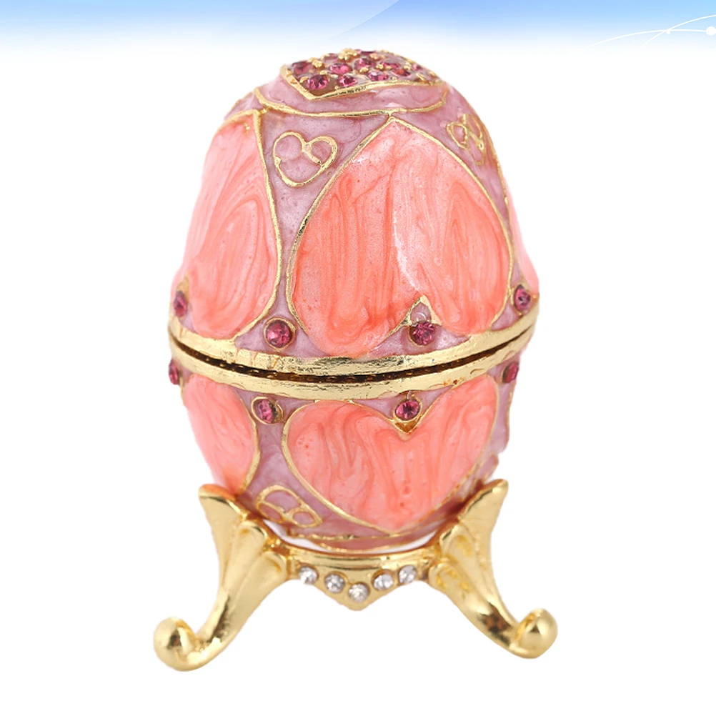 

Compact Jewelry Container with Elegant Design Fine Workmanship Egg Shaped Storage Box for Home Closet Desktop Use Silver