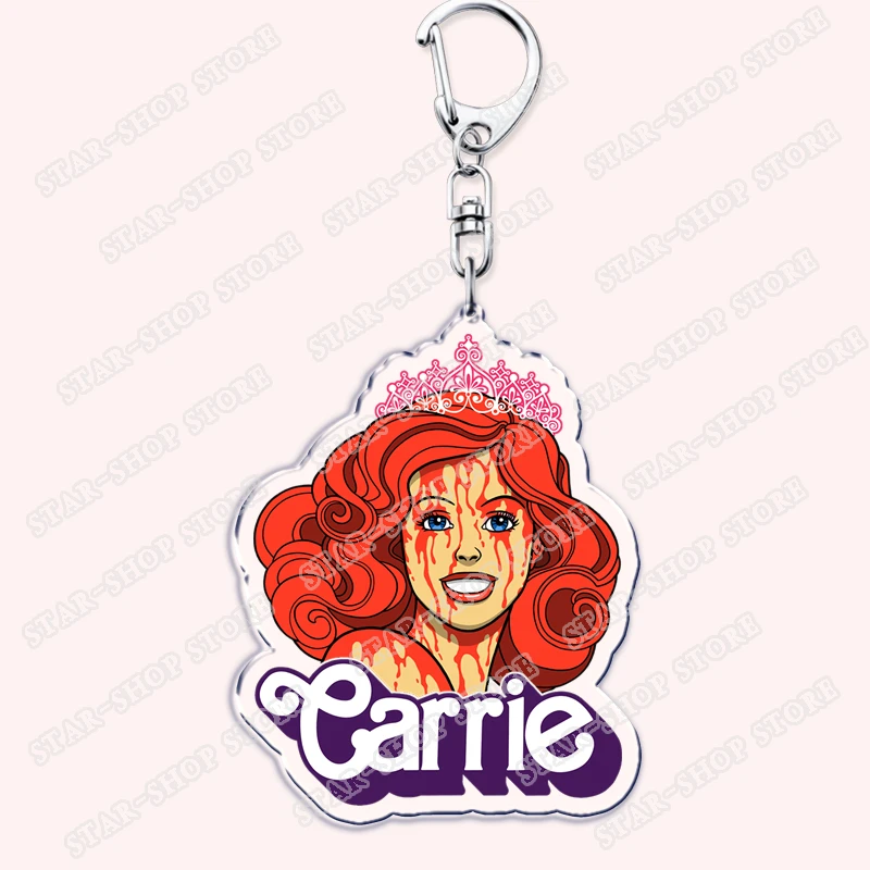 Horror Carrie Bradshaw White Keychains for Accessories Bag Sex and The City Satc Keyring Jewelry Friends Fans Gifts