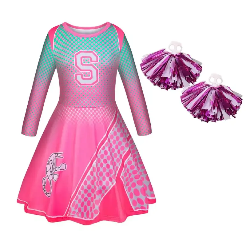 2024 fashion Halloween Cheerleader cosplay costume kids little girl adcross fancy outfits zombie dress for girls dresses