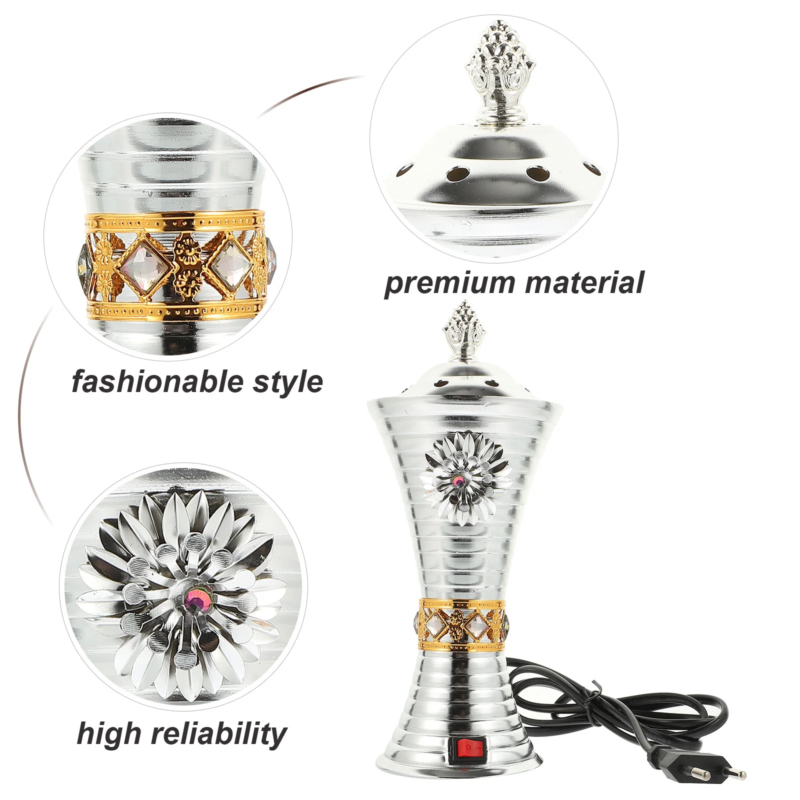 الحديد مبخرة كهربائية مبخرة حامل البخور الزخرفية لغرفة المعيشة دراسة المنزل اليوغا الروائح العطر وعاء #4