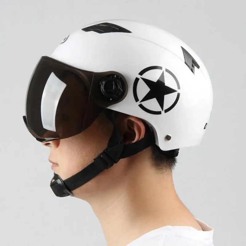 Motorcycle Helmet Electric Scooter Helmet Breathable Outdoor Sport Hard Hat Cycling With Safety Reflective Warning Patch New