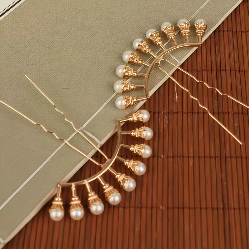 New Chinese-style hairpin, simple headdress, U-shaped hairpin, ancient style Hanfu pan hair ball, headdress, pan hairpin