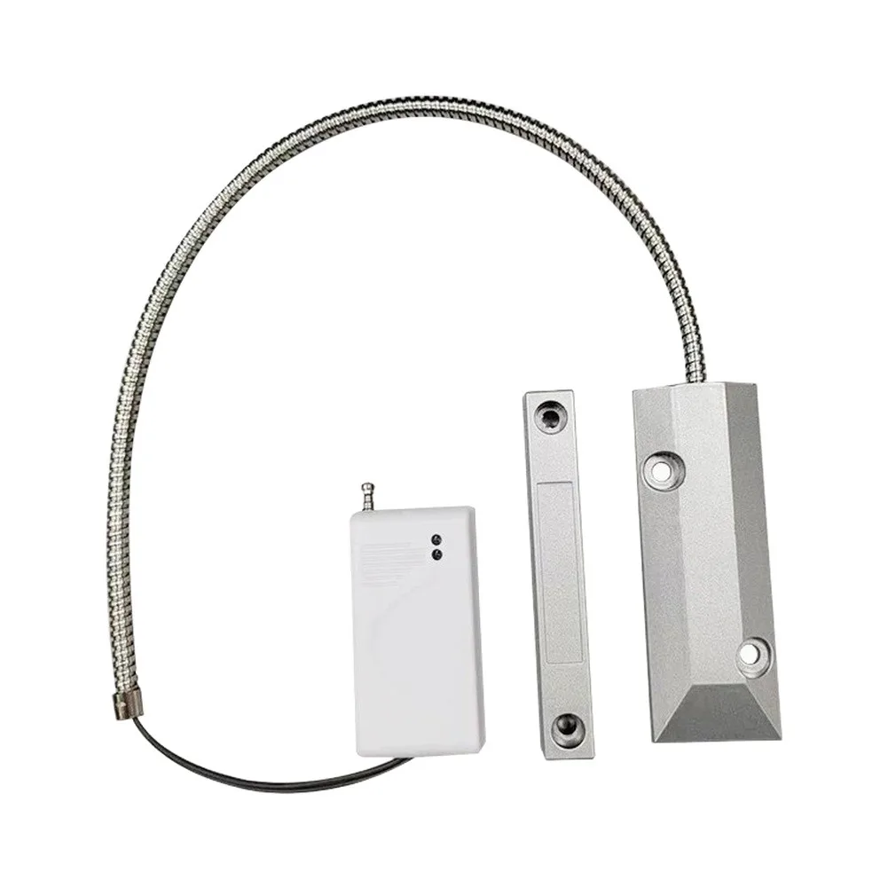 433MHz Wireless Magnetic Door Alarm for Security Systems Zinc Alloy Construction 106x38x10mm Silver Gray Finish