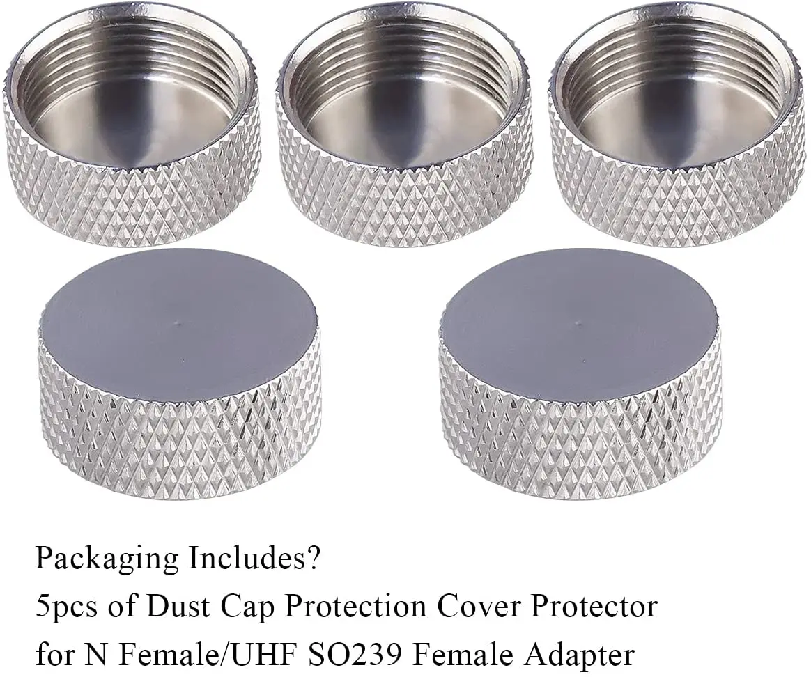 5pcs UHF Dust Cap Waterproof Dust Cap Protection Cover Protector for N Female/UHF SO239 Adapter Damage Protector