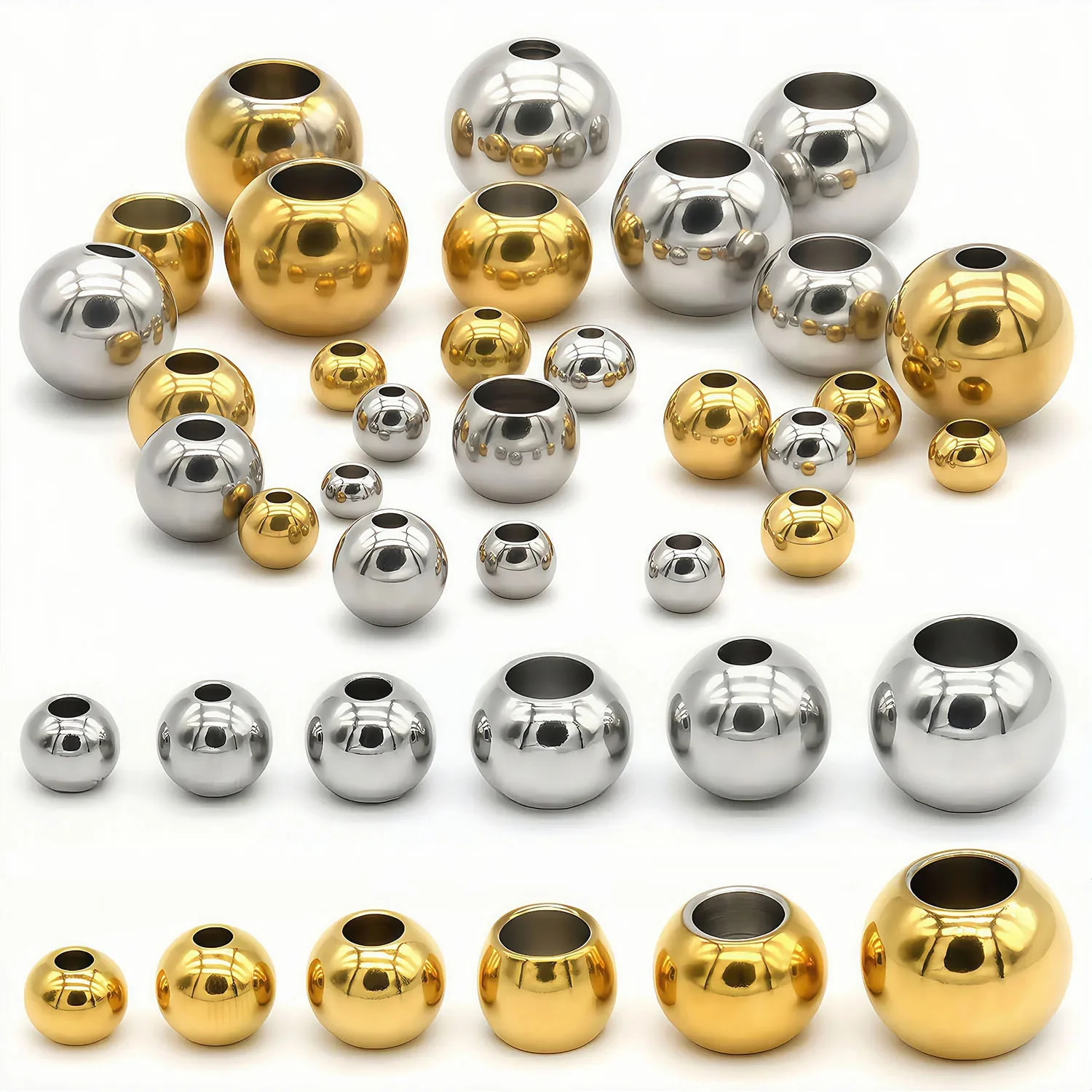 2-12mm koraliki ze stali nierdzewnej do tworzenia biżuterii luzem koraliki dystansowe metalowe DIY bransoletka naszyjnik bransoletki wysokiej jakości hurtownia