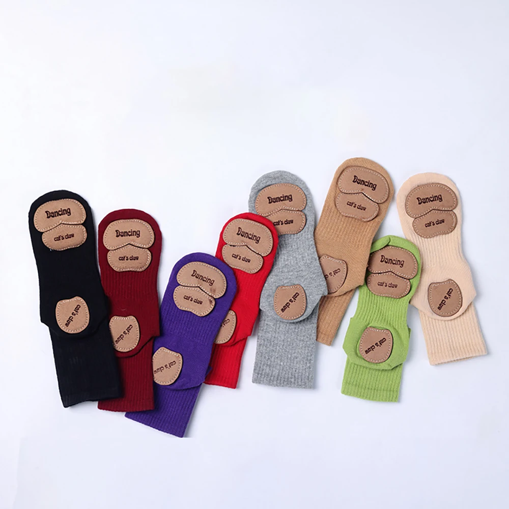 ถุงเท้าเต้นรำกันลื่นสำหรับผู้หญิงและเด็กผู้หญิง ถุงเท้าเต้นรำสมัยใหม่ ถุงเท้าผ้าฝ้ายแบบกลางข้อ ถุงเท้าบัลเลต์มืออาชีพ ถุงเท้าโยคะ ถุงเท้าสำหรับฝึกซ้อมในร่ม