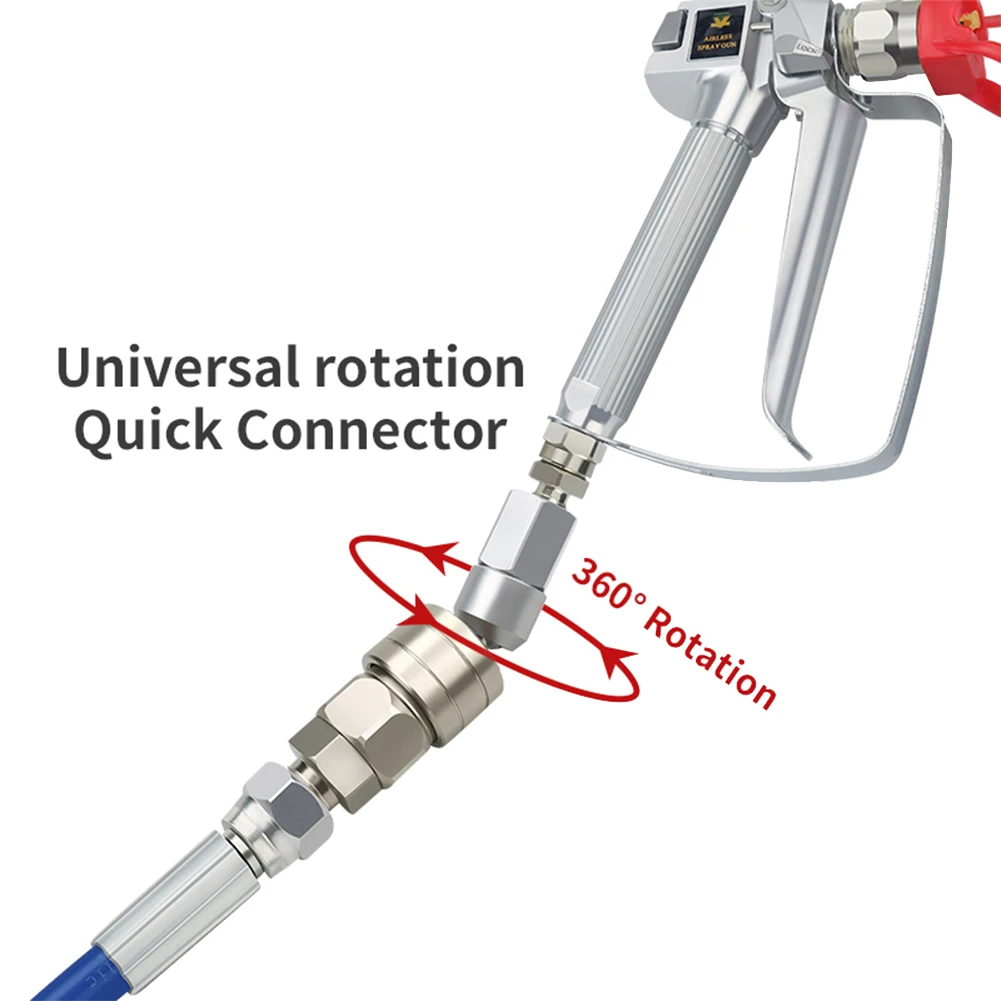 Imagem -04 - Conector Giratório de Mangueira Reta Universal Airless 360 Conexões de Juntas Rápidas Acoplador de Mangueira de ar Airless Paint Spray