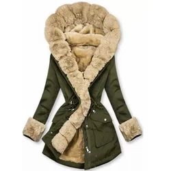 Hooded Jackets Coat Long Sleeve Fur Collar Keep Warm Trend Winter Coat Fur Collar Coat Autumn Women Fur Collar Parkas Outwear