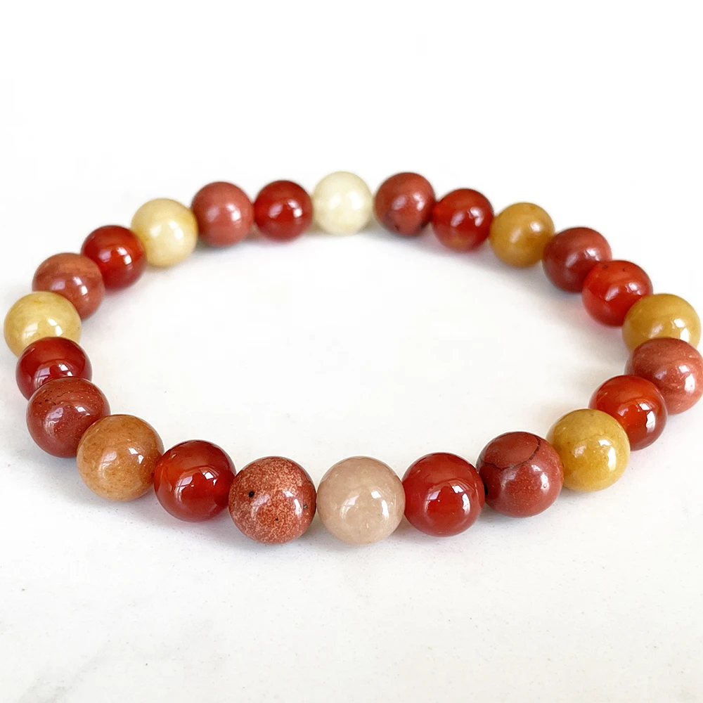 MG1710 Womens Leo Zodiac Bracelet 8 MM Myanmar Jade Red Jasper Carnelian Chakra Beads Wrist Mala Natural Gemstone Jewelry