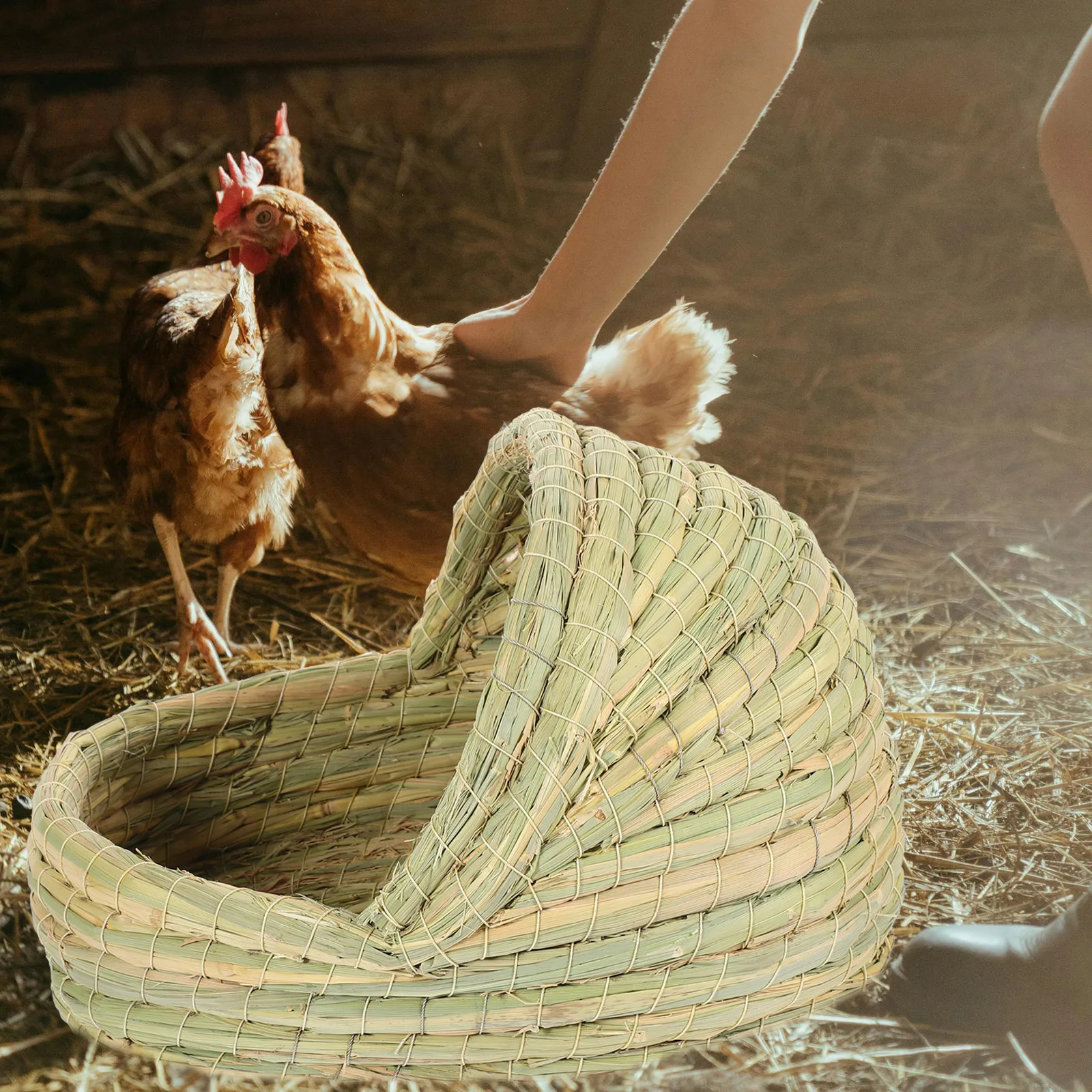 

Chicken Sleeping House Coop Nest Guinea Pig Nesting Laying Bird's Made of Straw