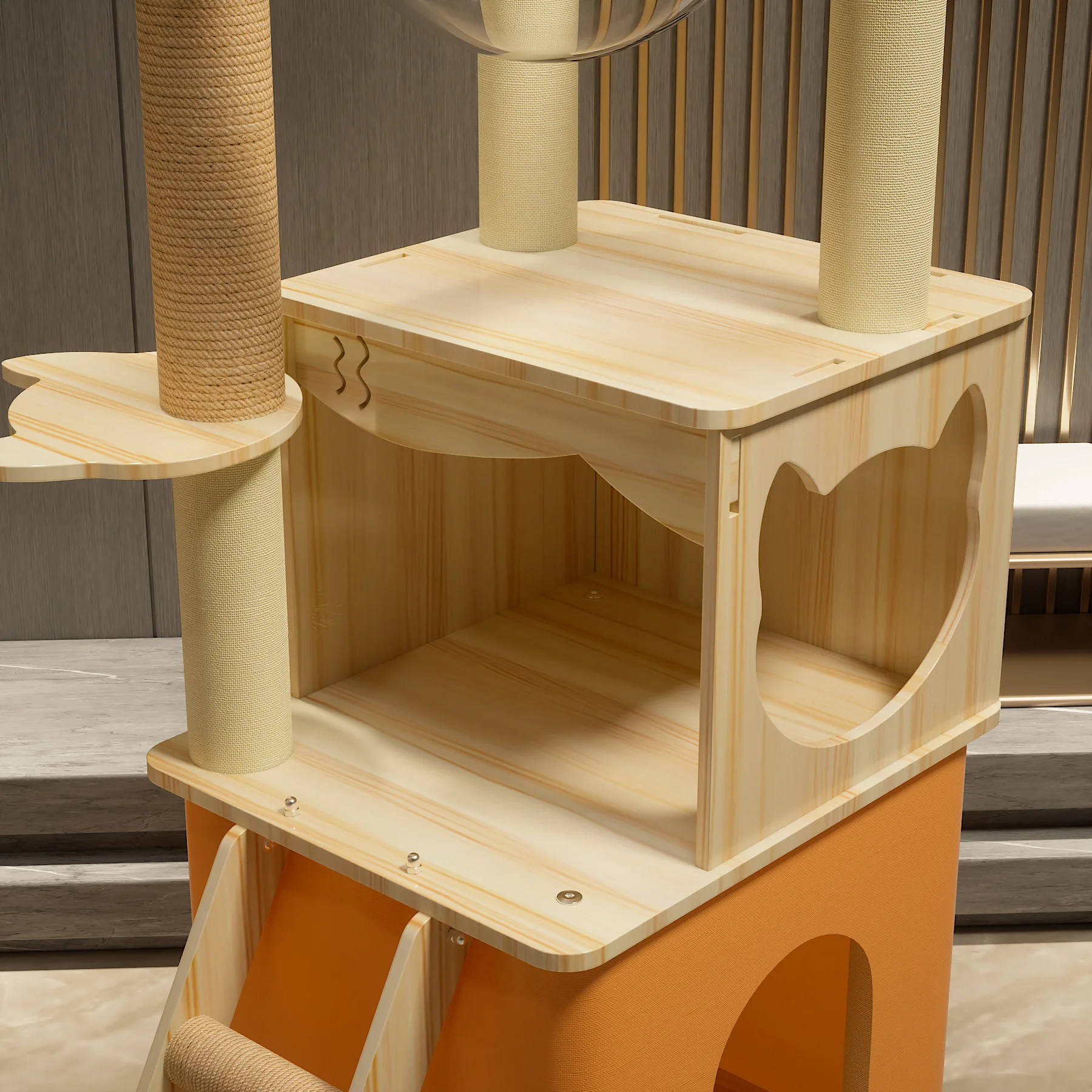 Customized cat climbing frame cat nest integrated small apartment cat jumping platform scratching column large small home
