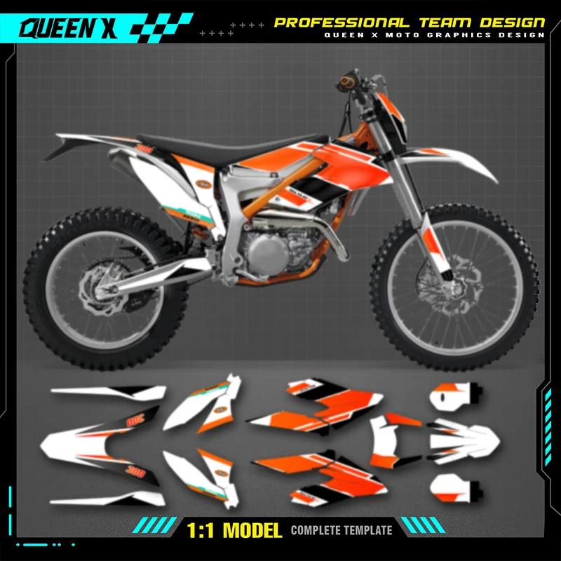 

QUEEN X MOTO Motorcycle Waterproof Stickers Vinyl Graphics Adhesive Decals For KTM Freeride 2012-2017 2018-2021
