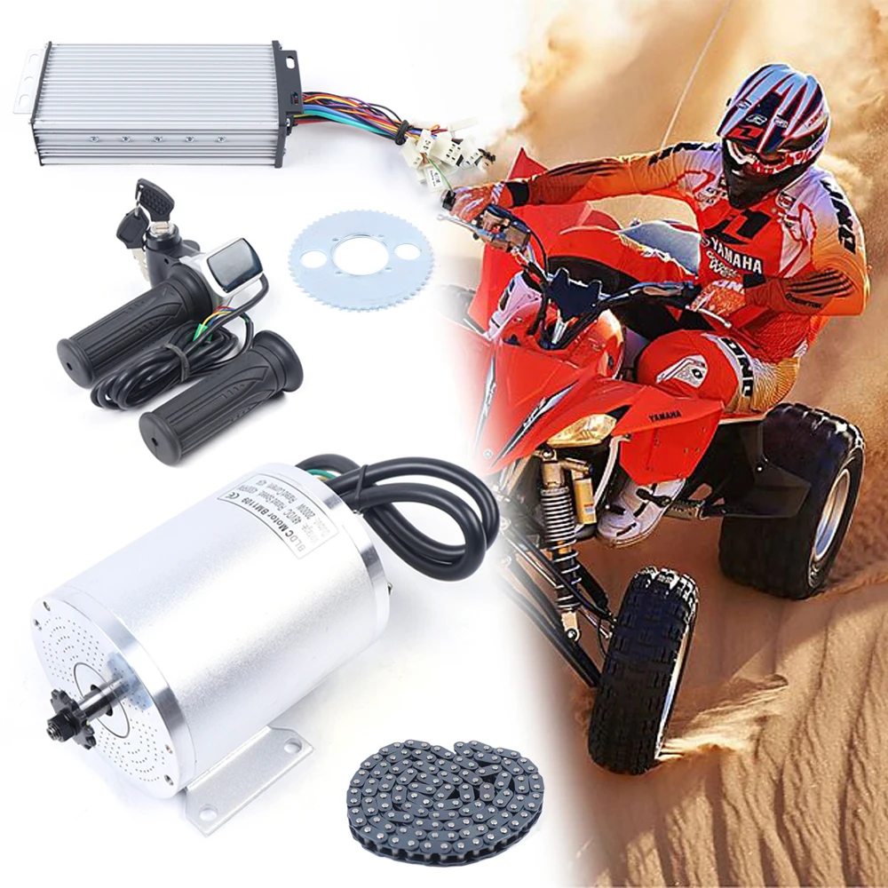 48V 2000W DC Electric Motor For Electric Vehicle With Brushless Controller, LCD