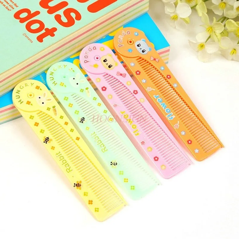 1PCS Pointed Tail Comb for Children Boys Girls Baby Hair Care Brushes and Comb Cute Cartoon Folding Comb for Kids Portable