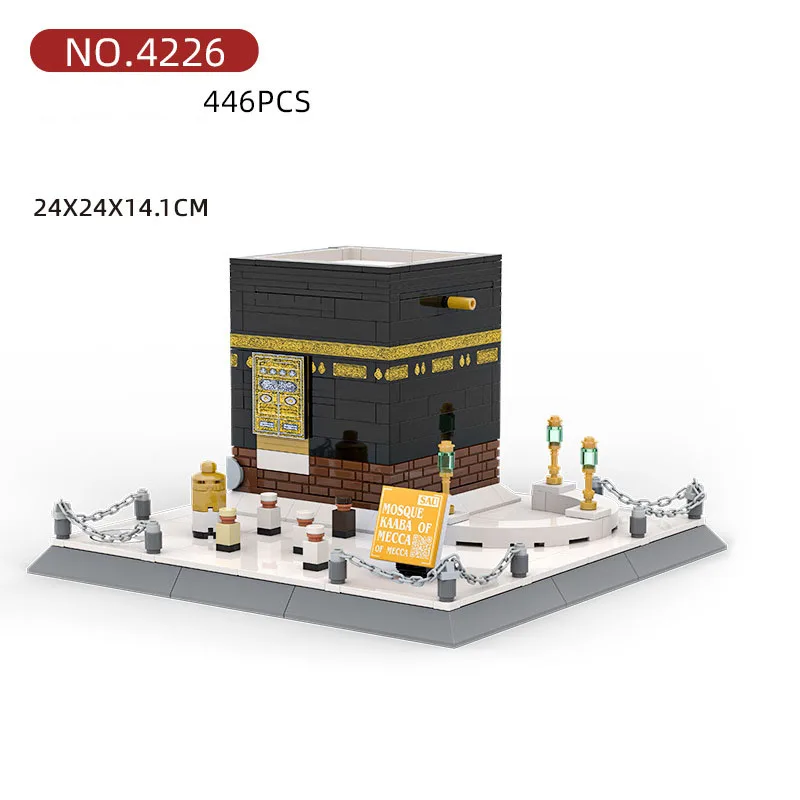 Saudi Arabia Islamism World Famous Architecture Building Blocks Great Mosque Of Mecca Kaaba Model Brick Toys Collection For Gift