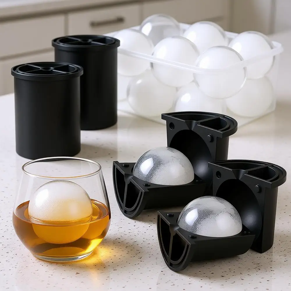 

Форма для льда Clear Ice Cube Maker, 2,5-дюймовая форма для ледяных шаров из нержавеющей стали для виски и коктейлей, силиконовые формы для льда премиум-класса без BPA, Easy-R