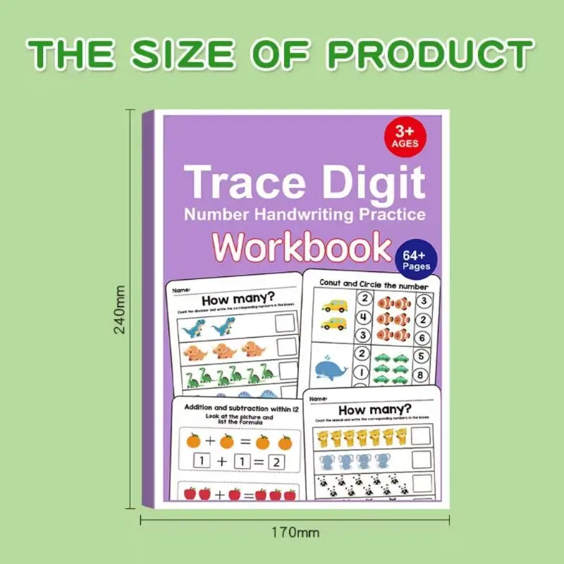 

64 Pages Interactive Math Workbook Filled In With Numbers Logical Thinking Training Fun Math Exercise Book For Preschool