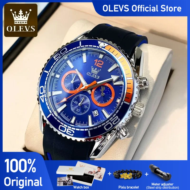 OLEVS Sport Men\'s Watch Big Dial Quartz Watch 30M Waterproof Swim Noctilucent Fashion Watches For Men Clock Relogio Masculino